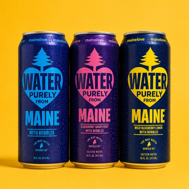 Mainelove Sparkling Water.