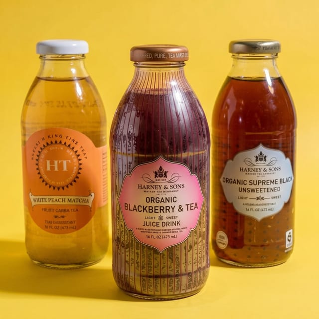 Iced Tea and Bottled Juice.