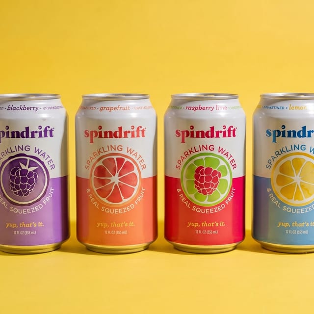 Spindrift Sparkling Water with Fruit.